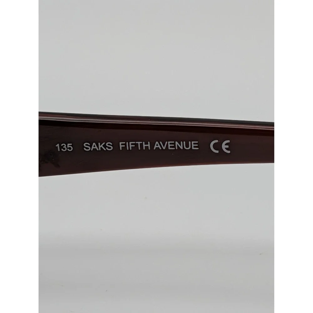 Saks Fifth Avenue 69/S Sunglass Frames Only Brown Floral Inlay Temples 57-15-135